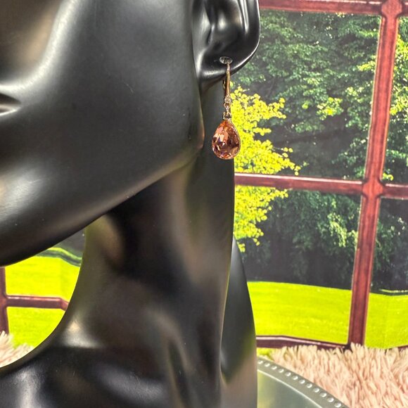 NEW DKNY Stone Teardrop Lever Back Earrings - Picture 4 of 9